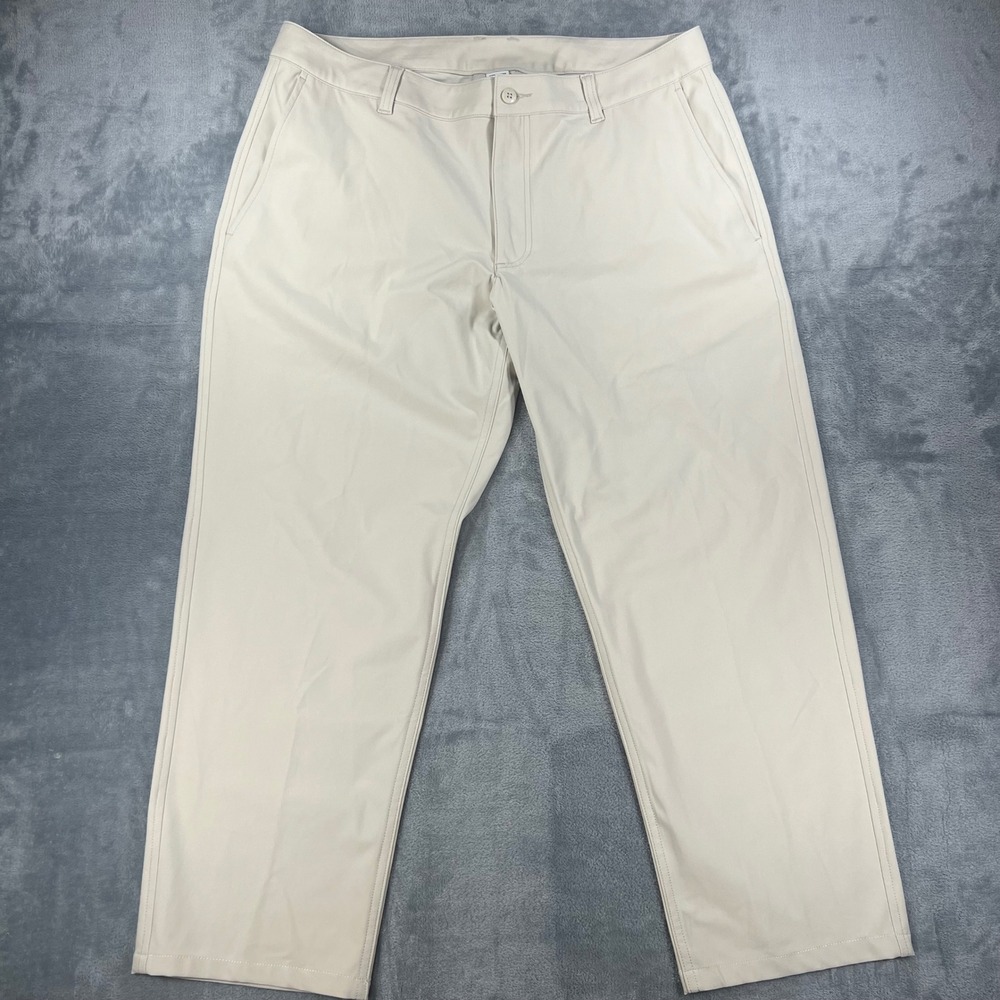 FootJoy Mens Performance Golf Pants Stone Beige W35 L30 SKU 29018 Flat Front FJ